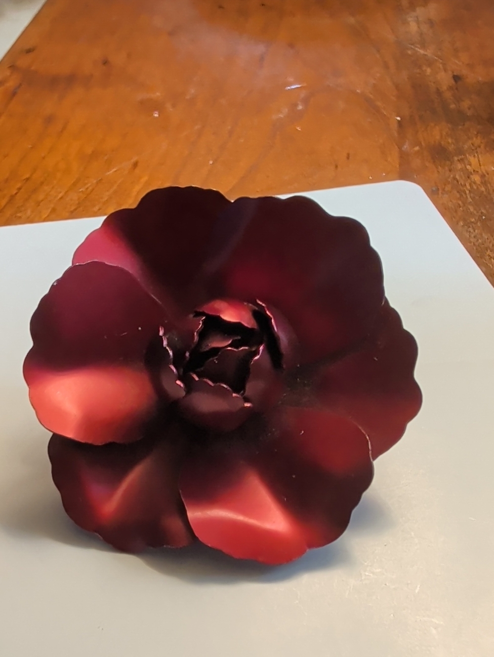 Rose Brooch Pin Flower Metal Art to Wear Hat Scarf Coat Vintage